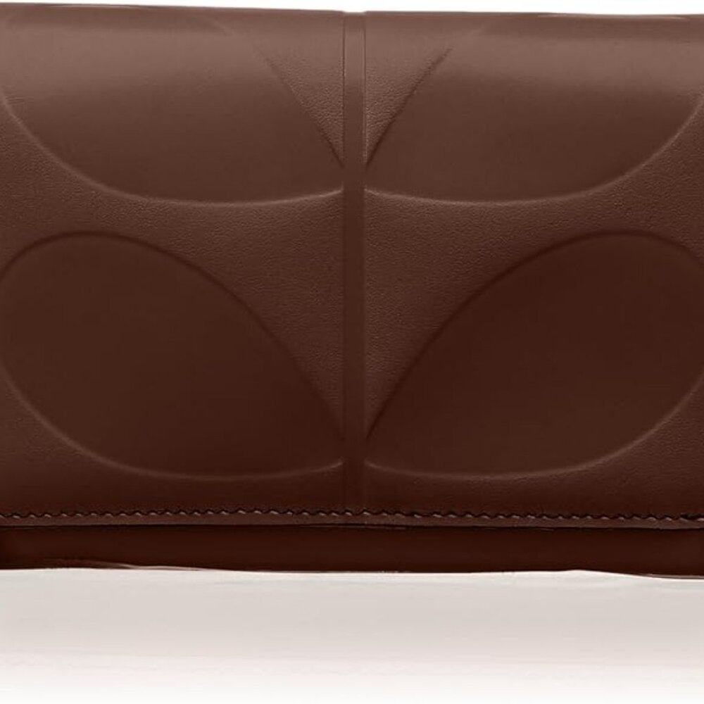 Orla Kiely Women's Embossed Leather Medium Folded Wallet - Cocoa - BNNU